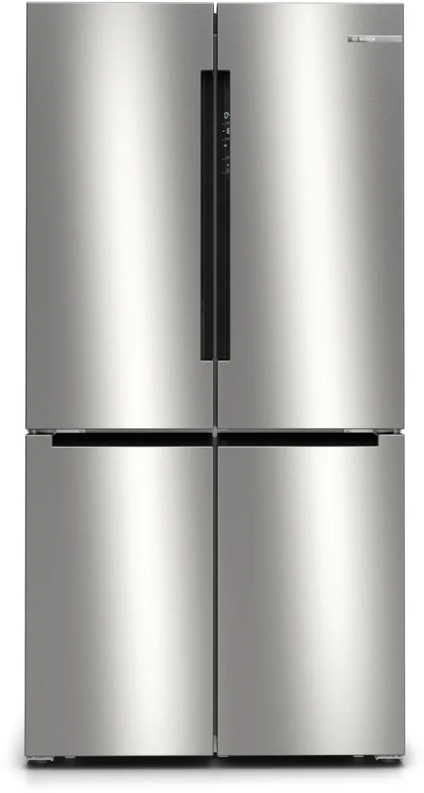 Bosch KFN96VPEA French Door Kühl-Gefrierkombination in Edelstahloptik.