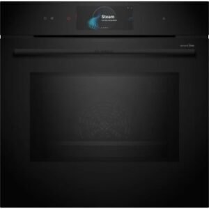 Bosch Serie 8 HNG978QB1 Einbau-Backofen mit Mikrowellen- und Dampffunktion in Schwarz Frontansicht des Bosch HNG978QB1 Backofens mit TFT-Touchdisplay Bosch Backofen Serie 8 mit geöffneter Tür und Air Fry Blech Innenraum des Bosch HNG978QB1 Backofens mit 67 Liter Garraum Einbau-Backofen Bosch HNG978QB1 mit Home Connect App und Kamera Detailansicht: Bosch Serie 8 Einbaugerät mit SoftOpen und SoftClose Tür Bedienfeld des Bosch Backofens mit Drehwähler und Touchscreen