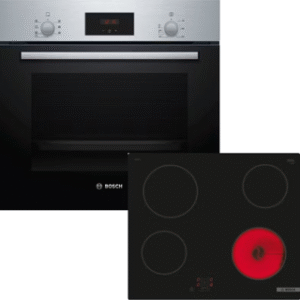 Bosch HBD231BR61 Einbau-Backofen-Set Einbau-Backofen, Elektro-Kochfeld (HBF133BR0, PKE61RAA2E)