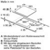 Einfache und präzise Installation des Elektro-Kochfelds mit Edelstahlrahmen für eine nahtlose Integration in die Küchenarbeitsplatte.