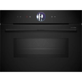 Bosch Serie 8 CMG976KB1 Einbau-Kompaktbackofen mit Mikrowellenfunktion in Schwarz, Frontansicht. Kreaktivmoebel, Kreativ möbel.