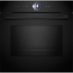 Bosch Serie 8 HMG936AB1 Einbau-Backofen mit Mikrowellenfunktion in Schwarz, Frontansicht. Kreaktivmoebel, Kreativ möbel.
