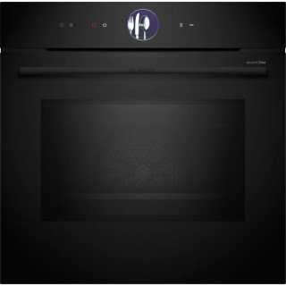 Bosch Serie 8 HMG936AB1 Einbau-Backofen mit Mikrowellenfunktion in Schwarz, Frontansicht. Kreaktivmoebel, Kreativ möbel.
