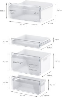 Serie 6 Einbau-Kühlschrank mit Gefrierfach 122.1 x 55.8 cm Flachscharnier mit Softeinzug