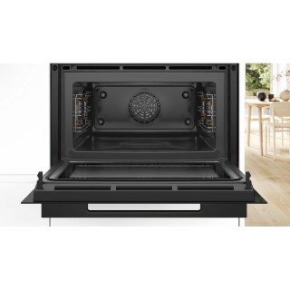 Bosch Serie 8 CMG976KB1 Einbau-Kompaktbackofen mit Mikrowellenfunktion, 60 x 45 cm, Schwarz