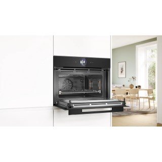 Bosch Serie 8 CMG976KB1 Einbau-Kompaktbackofen mit Mikrowellenfunktion, 60 x 45 cm, Schwarz