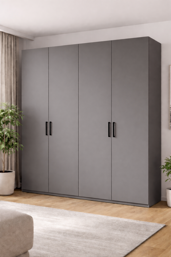 Kleiderschrank 2400x2500 mm 4-türig K171 PE Slate Grey