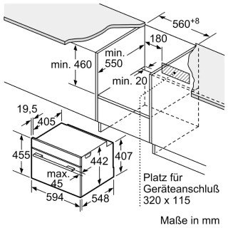 Bosch Serie 8 CMG978NB1 Einbau-Kompaktbackofen mit Mikrowellenfunktion, 60 x 45 cm, Schwarz