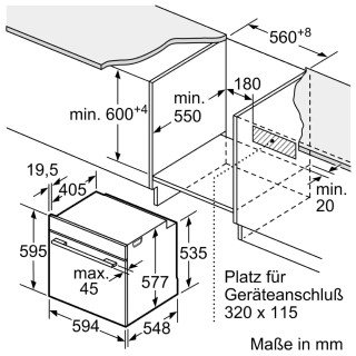 Bosch Serie 8 HMG978NB1 Einbau-Backofen mit Mikrowellenfunktion 60 x 60 cm Schwarz