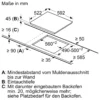 Technische Zeichnung mit den genauen Abmessungen für den Einbau in die Küche.