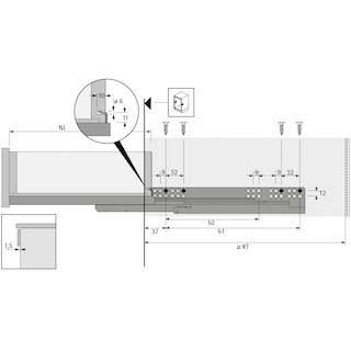 Quadro V6+ 520mm rechts – Leise und präzise Führungsschiene
