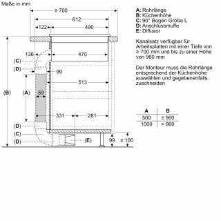 BOSCH Serie 4 PVS831B16E Kochfeld mit Dunstabzug (Induktion) 80cm Rahmenlos aufliegend