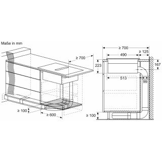 BOSCH Serie 4 PVS831B16E Kochfeld mit Dunstabzug (Induktion) 80cm Rahmenlos aufliegend