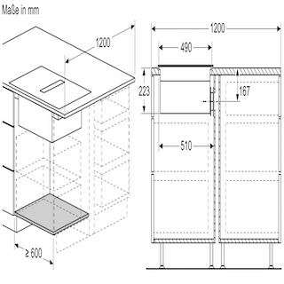 BOSCH Serie 6 Kochfeld mit Dunstabzug (Induktion) 70 cm Rahmenlos aufliegend PVQ711F15E