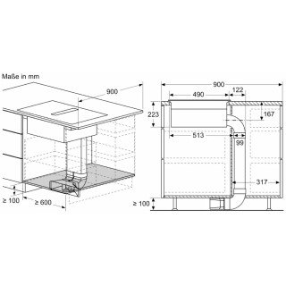 BOSCH Serie 4 PVS831B16E Kochfeld mit Dunstabzug (Induktion) 80cm Rahmenlos aufliegend