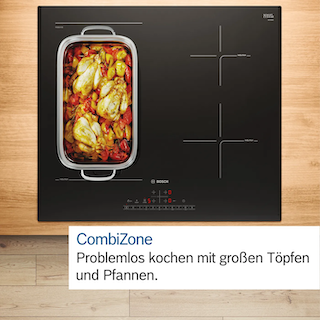 BOSCH Serie 6 Kochfeld mit Dunstabzug (Induktion) 80 cm Rahmenlos aufliegend PVQ811H26E