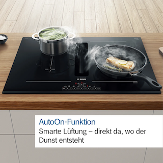 BOSCH Serie 6 Kochfeld mit Dunstabzug (Induktion) 70 cm Rahmenlos aufliegend PVQ711F15E