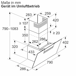 BOSCH Serie 4 Wandesse 80 cm Klarglas schwarz bedruckt Schwarz DWK87FN60
