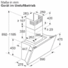 BOSCH Serie 8 Wandesse 90 cm Klarglas schwarz bedruckt Schwarz DWK91LT60