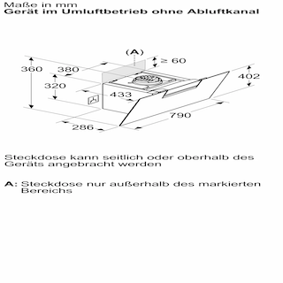 BOSCH Serie 4 Wandesse 80 cm Klarglas schwarz bedruckt Schwarz DWK87FN60
