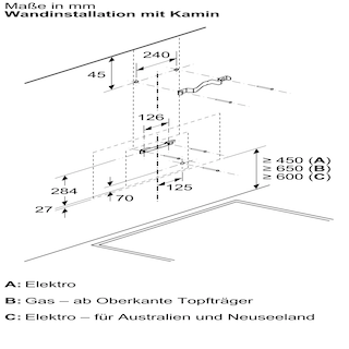 BOSCH Serie 4 Wandesse 80 cm Klarglas schwarz bedruckt Schwarz DWK87FN60