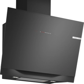 BOSCH Serie 8 Wandesse 90 cm Klarglas schwarz DWK91LT60 frontal montiert an der Küchenwand Kreaktivmoebel, Kreativ Möbel