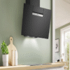BOSCH Serie 4 Wandesse 80 cm Klarglas schwarz bedruckt Schwarz DWK87FN60