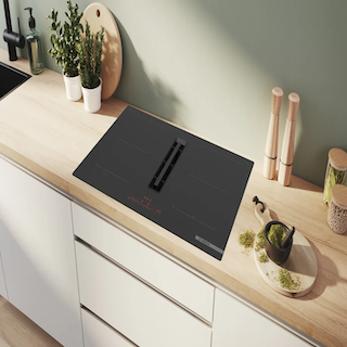 BOSCH Serie 6 Kochfeld mit Dunstabzug (Induktion) 80 cm Rahmenlos aufliegend PVQ811H26E