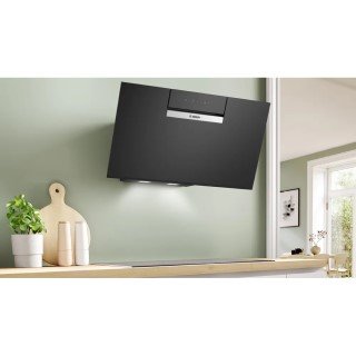 BOSCH Serie 4 Umluft-Wandhaube 80 cm Klarglas schwarz bedruckt, Schwarz DWJ87FN60