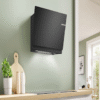 BOSCH Serie 6 Umluft Wandhaube 80 cm Klarglas schwarz bedruckt Schwarz DWJ81AN60