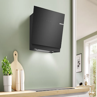 BOSCH Serie 6 Umluft Wandhaube 80 cm Klarglas schwarz bedruckt Schwarz DWJ81AN60