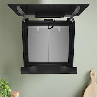 BOSCH Serie 8 Umluft-Wandhaube 90 cm Klarglas schwarz bedruckt Schwarz DWJ91LT60