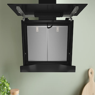 BOSCH Serie 8 Wandesse 90 cm Klarglas schwarz bedruckt Schwarz DWK91LT60