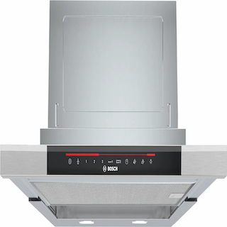 BOSCH Serie 8 Flachschirmhaube 60 cm Edelstahl DFS067K51 frontal im Oberschrank montiert Kreaktivmoebel, Kreativ Möbel