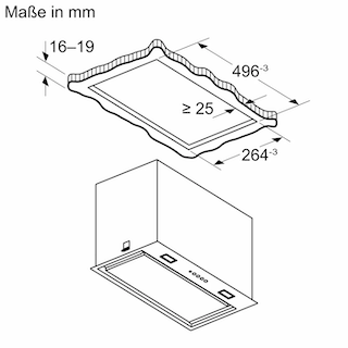 BOSCH Serie 6 Lüfterbaustein 52 cm Edelstahl DLN56AC50