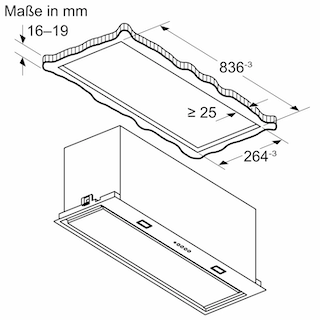 BOSCH Serie 6 Lüfterbaustein 86 cm Edelstahl DLN87AC50