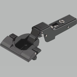 KREAKTIVMOEBEL Blum CLIP top 110° Standardscharnier mit INSERTA (70T369OX.TL) – Frontansicht mit Scharniertopf, CLIP-Mechanik und werkzeugloser INSERTA-Technik