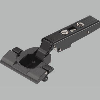 KREAKTIVMOEBEL Blum CLIP top 110° Standardscharnier INSERTA (70T359OX.TL) – Frontansicht mit Scharniertopf, CLIP-Mechanik und werkzeugloser INSERTA-Technik