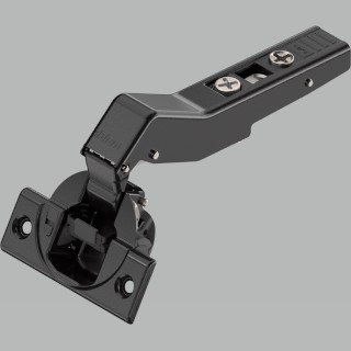 KREAKTIVMOEBEL Blum CLIP top BLUMOTION Winkelscharnier 110° +45° onyxschwarz (79B3558OX) – elegantes Scharnier für Möbel mit Winkelanschlag