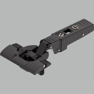 KREAKTIVMOEBEL Blum CLIP top BLUMOTION Profiltürscharnier 95° (71B959.OX) – Seitenansicht mit Montageplatte und spezieller Konstruktion für Profiltüren