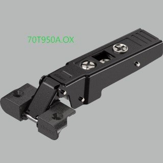 KREAKTIVMOEBEL Blum CLIP top Alurahmenscharnier 95° in Schwarz (70T950A.OX) – elegantes Scharnier für dunkle Alurahmentüren