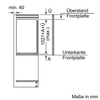 Bosch Serie2 Einbau-Kühlschrank KIR31NSE0 102.1 x 54.1cm Schleppscharnier