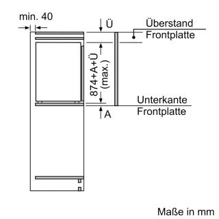 Bosch Serie2 KIL22NSE0 Einbau-Kühlschrank mit Gefrierfach 87.4 x 54.1 cm Schleppscharnier