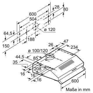 BOSCH Serie 2 Unterbauhaube 60 cm Weiß DUL62FA21