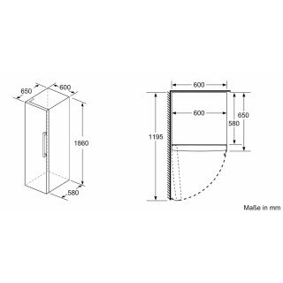 Bosch Serie 4 KSV36VBEP Freistehender Kühlschrank 186 x 60 cm Schwarz