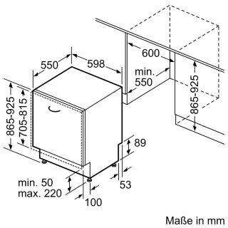 Bosch Serie 4 SBH4HVX00E Hochgebaut/Dekorfähig Geschirrspüler 60 cm