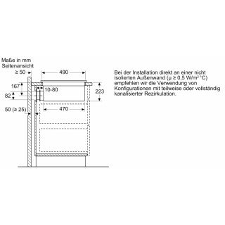BOSCH Serie 4 PVS831B16E Kochfeld mit Dunstabzug (Induktion) 80cm Rahmenlos aufliegend