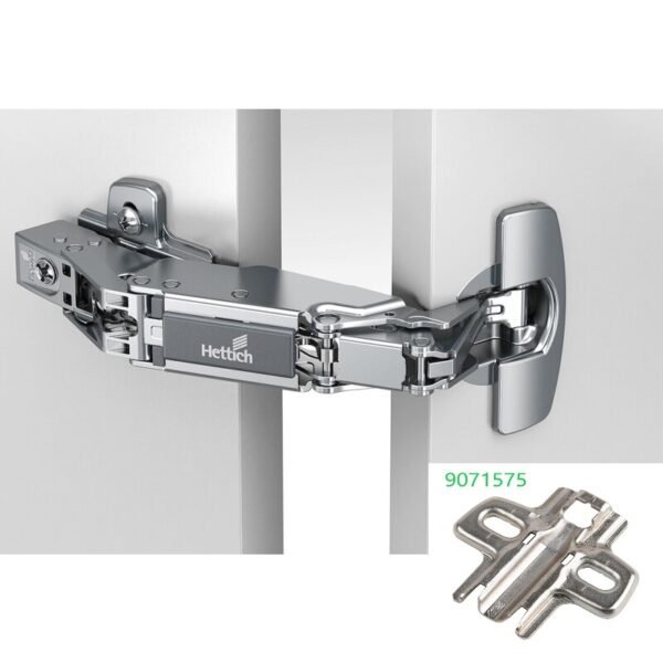 Hettich Sensys 8657i Möbelscharnier 165 Grad mit integrierter Dämpfung, Topfscharnier aus vernickeltem Stahl für Vollauflage
