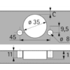 HETTICH MB-Topfscharnier, Sensys 8631i, 9091431, 95°, Kröpf. 0mm, Stahl silber vern.