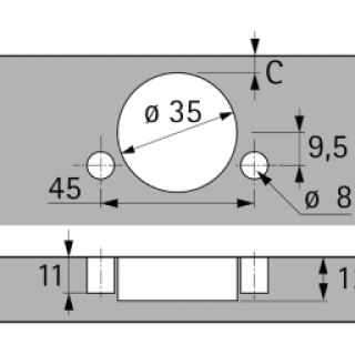 HETTICH MB-Topfscharnier, Sensys 8631i, 9091431, 95°, Kröpf. 0mm, Stahl silber vern.